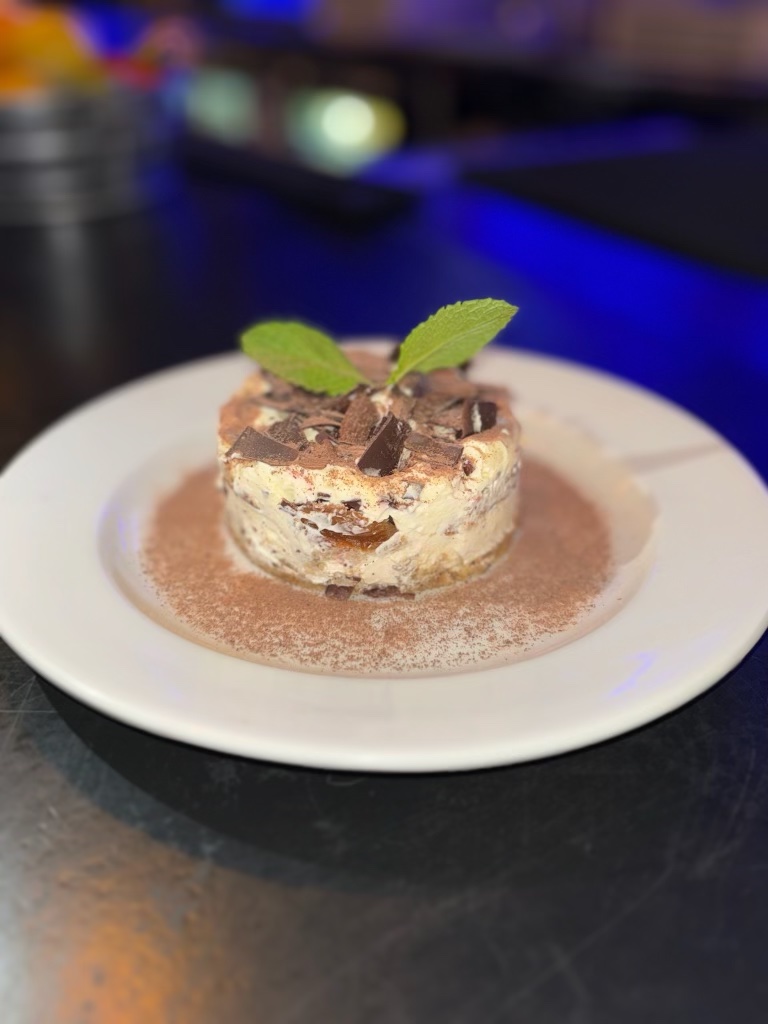 Tiramisu catering tray from ECB in Ridgewood, Queens