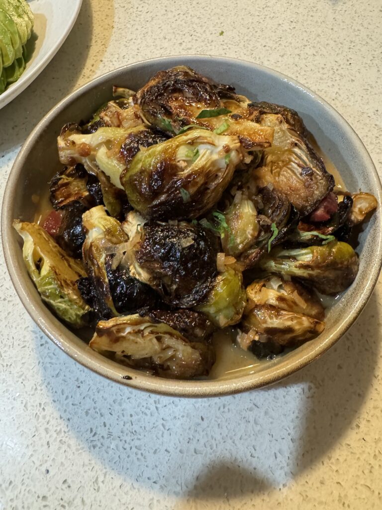 Brussels Sprouts catering tray from ECB in Ridgewood, Queens