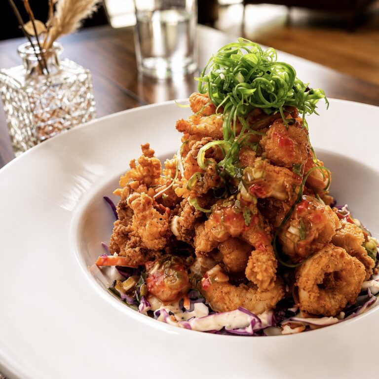 Asian Calamari catering tray from ECB in Ridgewood, Queens